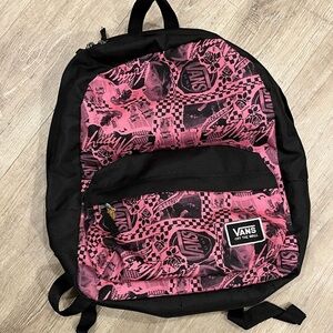 Vans Pink and Black Off the Wall Backpack